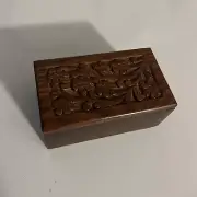 Tree Of Life Floral Hand Carved Pet Urn Cremation Box 5” X 3”
