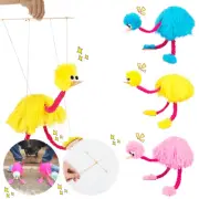 Ostrich-Marionette Animal Hand Puppets Kids Bird String Puppet Hand Puppets Toy!