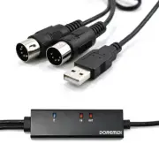 DOREMIDI Standard USB to MIDI 5 Pin Converter Cable For Windows Mac iOS Android