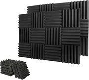 24 PCS Studio Acoustic Foam Sound Proofing Absorbtion Panel Wedge Pad 30x30x2.5cm