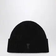 [Ami Paris] Ami de Coeur black wool hat One size Black