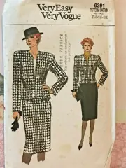 VOGUE Pattern 9391 Misses' Jacket and Skirt Sz: 14-16-18 NEW, Uncut & FF