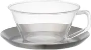 Kinto Cast Tea Cup & Stainless Steel Saucer, 220 ml Capacity