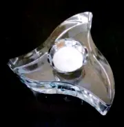 Vintage Tea Light Candle Holder Lead Crystal Mikasa With Candle 5" x 5" x 1.5