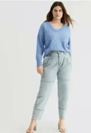 Witchery Tie Back Lofty Knit Powder Blue - Size L - 5 + items free AU post - NWT