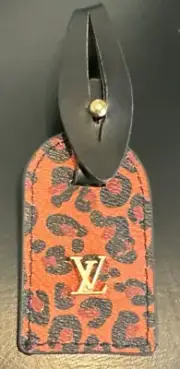 NEW Designer Leopard Animal Print Luggage Tag Travel Bag Suitcase Or Backpack