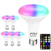 FTL BR30 LED Color Changing Light Bulbs with Remote Control, 10W Dimmable Led...