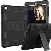 Silicone+PC Case 3-Layer Anti-fall Protective Cover Tablet Stand For iPad Mini 4 5-8black