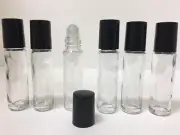 96 Pack 10ml Clear Transparent Glass Roller Ball Bottle-With Cap + Free Shipping