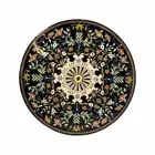 2' black Marble Dining Coffee corner Center Table Top inlay antique Mosaic n1