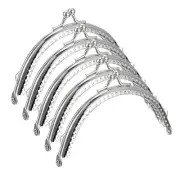 Metal Purse Frames, 4.1" 5Pcs Kiss Lock Clasp Frame for Coin Purse DIY, Silver
