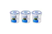 3x Locknlock 700ml Airtight Classic Round Food Container Storage Organiser Tall