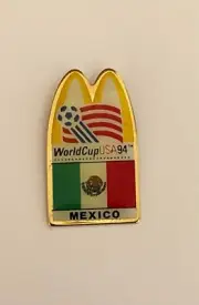 Vintage McDonalds work cup soccer USA Pin 1994 mexico