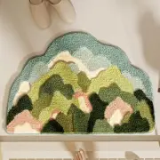 Half Round Bathroom Rugs 17x28in Tropical Absorbent Bath 17"×28",