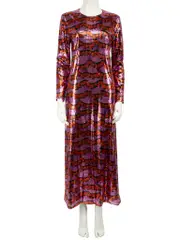 Sequinned Patterned Maxi Swank Dress