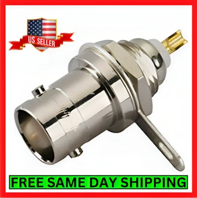 BNC Female Connector Jack Basket In Bulkhead RF Connector Panel Mount w/ Nut & S