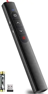 LTZEMOO Wireless Presenter Remote Presentation Clicker - USB Control PPT for Powerpoint Presentations Pointer Cats Dog Red Lase, Slide Advancer Computer/Laptop/Mac/Keynote/Win Black