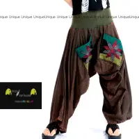 在飛比找Yahoo!奇摩拍賣優惠-Unic＠泰國進純棉飛鼠褲～民族風 哈倫褲『只有一件📣棉麻飛