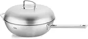 Fissler Original Profi Collection/Stainless Steel Wok Pan (Diameter 32 cm - 6.4 L) with Metal Lid, 5-Ply Premium Multilayer Material Optimal Heat Distribution - Suitable for Induction Cookers