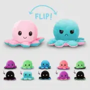 4PC Reversible Octopus Plush Toy Adorable 10cm Double-Sided Doll, Happy Angry Oc
