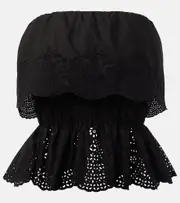 [Posse] Posse Beryl peplum cotton top UK 4 black