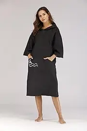 NUZAMAS Adult Surf Robe Beach Poncho Hooded Bathrobe Ultra-Thin and Quick-Drying Anti-UV Beach Towel for Swimming Surfing Bathing