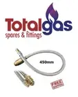 LPG Braided Gas Hose Pigtail Caravan POL - 1/4 INV FLARE 450mm