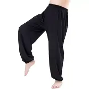 Kid Boys Girls Kung Fu Harem Pants Elastic Waist Taichi Martial Arts Trousers