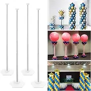YALLOVE Balloon Column Stand Kit, 4 Sets of 7 Feet Height Adjustable Balloon Tower Pillar with Reusable Metal Telescopic Design for Birthday, Wedding, Baby Shower, Graduation Party Decoration