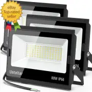 3 Pack 80W LED Flood Lights Outdoor Bright 800W Equiv 24k LM Light IP66