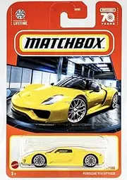 [Matchbox] Porsche 918 Spyder 77/100 (Yellow) - 1:64 Scale Diecast Car - Sports Car - Unisex - Children