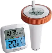 Wireless Pool Thermometer, Pool Thermometer Floating Easy Read with Indoor Temperature Humidity Monitor, IPX7 Waterproof 3 Channels, for Swimming Pool, Bathtub, Fish Tank Easy to Use