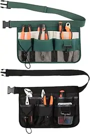 Proxima Direct 2PACK Garden Tool Belt Kit Gardening Tool Waist Bag Adjustable Waist Heavy Duty 600D Oxford Cloth Home Organizer Tote Bag Holder Lawn Yard Storage Bag Tool Apron