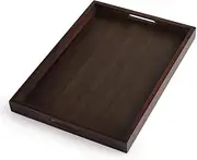 TOMVAES Walnut Bamboo Tray, Rectangular Platter With Handle, Home Vintage Plate, Tea Cup Salver, Table for Food, Kitchen, Outdoors Restaurants