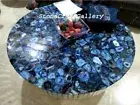 42" Round Blue Agate Beautiful Coffee Table Top Stone Art Interior Decors
