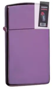 Zippo 28124 abyss purple chrome slim style Lighter + FLINT PACK