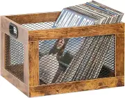 Vinyl Record Storage Crate Wooden Record Holder, Classic Cube Reco