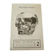 Williams Sonoma Pottery Barn 3D Skull 2 Ice Molds Whiskey Scotch Great Gift