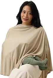 Solly Baby Nursing Cover, Ultra-Breathable, Lightweight Breastfeeding Cover-Up, Buttery-Soft Fabric, Universal Fit, Postpartum Essentials, Newborn Must Haves, Taupe