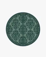 185' Round | Machine Washable Runner Rug | Kid & Pet Friendly | Indoor Rug | Bridgerton Night Of Enchantment Deep Teal Rug | Ruggable
