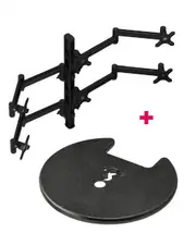Atdec AWMS-6-13717 Hex Monitor Mount + 750mm Post / 12kg (26.5lb) Flat Screens, 10kg (22lb) Curved Screens + Grommet Clamp Desk Fixing, Black
