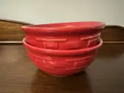 Longaberger Pottery Soup Salad Bowl Tomato Red Set of Two New no box