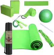 Yoga Kits for Home Workout | Yoga Workout Mat with Carrying Bag - Includes Latex Resistance Band and Stretching Band, Portable Exercise Equipment
