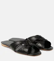 [The Row] The Row Soft Knot leather slides AU 7 black