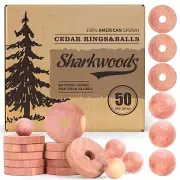 Cedar Blocks for Clothes Storage Cedar Variety 50 Pack 30 Cedar Rings & 20 Ce...