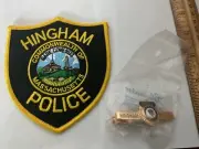 Hingham Police Massachusetts collectable patch and Custom made tie bar.