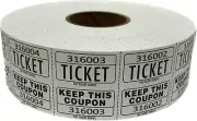 The Ticket Guru-Large Number Raffle 50/50 TICKETS-2000/ROLL (White)