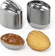 BIOL Lot 40 Oreshki Oven Cookies Maker Oreshnitsa Орешница - Cookie Mold for Oreshek Cake - Nut-Shaped Mini Metal Form for Sweet Russian Nuts Oreshki Baking