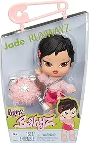 Bratz Babyz Runwayz Doll - Jade - 1 Collectible Fashion Doll with Stylish Outfit, Cute Baby Doll with a Necklace That Doubles as a Keychain - Kids Toy - Great for Ages 6 and Older