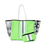 Nevenka Neoprene Tote Bag with Small Zipper Bag for Women Beach Traveling-29